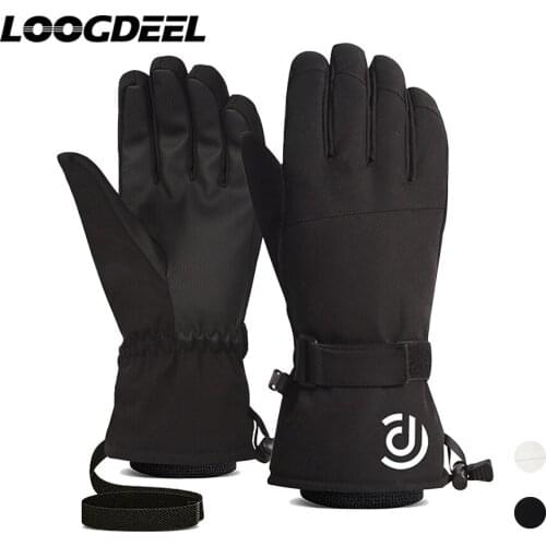 LOOGDEEL Ski Gloves Winter Waterproof Windproof Gloves Full Finger Touchscreen Snowboard Gloves Wear-resistant Warm Snow Gloves