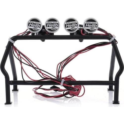 Metal Matte Surface Rolling Cage Bucket With 6 LED Lights White Lampshade Car Accessories For 1/10 RC Rock Crawler