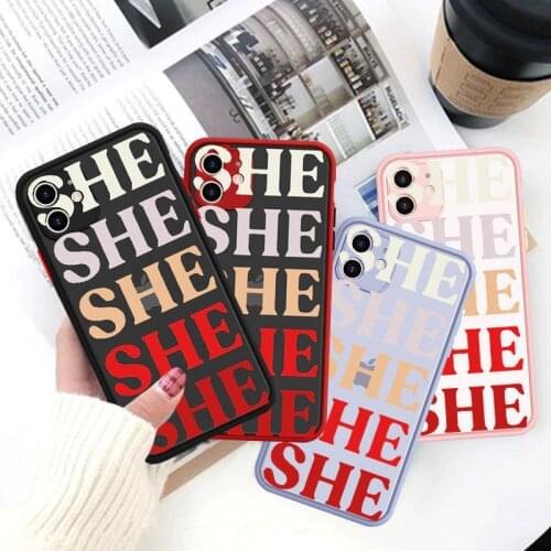 Fashion Cute Gradient Letter Phone Case for IPhone 12 Mini 11 Pro MAX X XS XR 7 8 6 Plus SE2 Transparent Soft Cover Bumper Funda