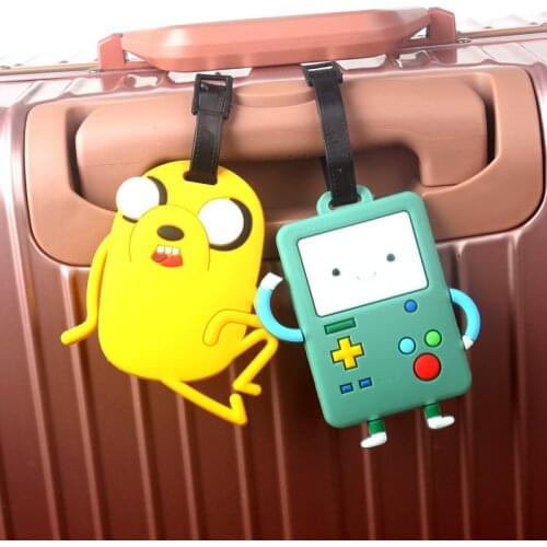 Cartoon Adventure Time luggage tag Silica Gel Suitcase ID Addres Holder Baggage Boarding Portable Labels travel accessories