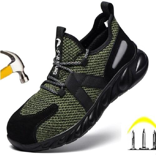 Men Work Safety Shoes Anti-smashing Steel Toe Cap Work Boots Construction Indestructible Work Sneakers Men Indestructible Shoes