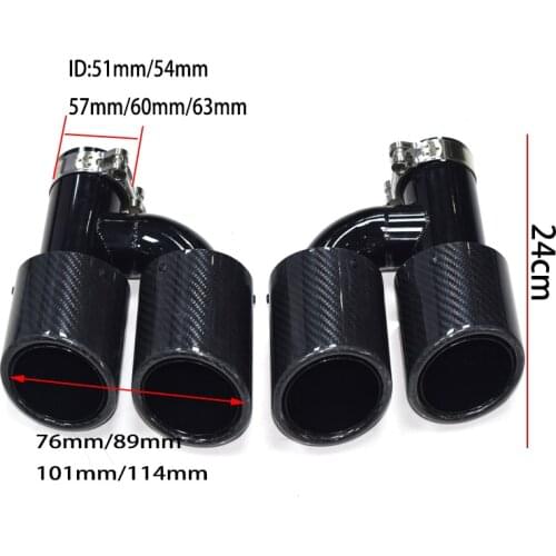 1 Pair Exhaust Tip For Audi A4 A5 A6 A7 up to S4 S5 S6 S7 Tailpipe Car Exhaust Pipe Carbon Fiber Muffler Tip Nozzle