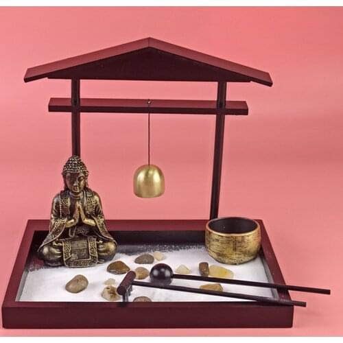 Tabletop Meditation Zen Garden Kit Miniature for Desktop Stress Reliever
