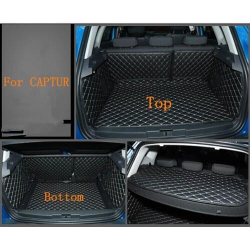 Non Slip Easy Clean Wholy Surrounded No Ordor Special Full Set Car Trunk Mats for Renault Captur Durable Waterproof Boot Carpets