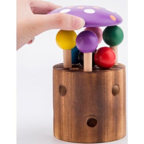 New 3D Puzzle Baby Wooden Toys Early Childhood Educational Toys Catch Worm Color Educationalt Toy Mushroom Catching Game