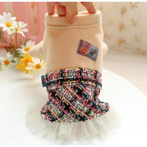 Button Rabbit Dog Clothes Tutu Skirt Pet Outfit Autumn Winter Apparel For Small Dogs Cat Shih Tzu Bulldogs XS XL Coat Jacket