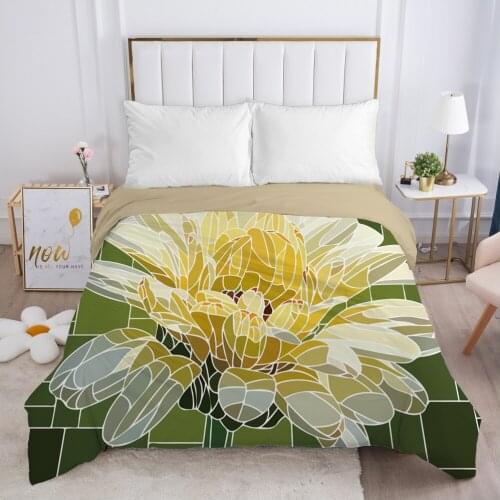 Duvet cover Quilt/Blanket/Comfortable Case Luxury Bedding 140x200 150x200 240x220 240x260 for Home 3D Print Flowers yellow