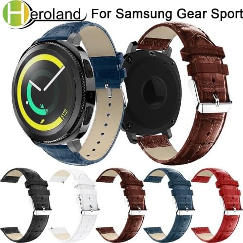 Genuine leather watchband For Samsung Gear Sport 20mm Replacement bracelet Wristband Wrist Strap for Samsung Gear S2 Accessories