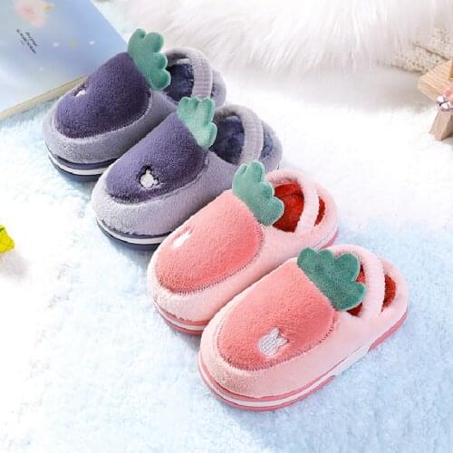 Baby slippers Toddler Boys Girls Rear Heel Movable Cute Carrot Cartoon Kid Home Slippers kids Slippers pantufa chinelo тапочки