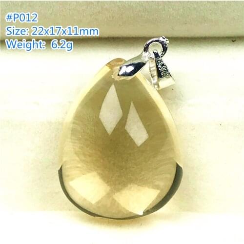 Top Natural Yellow Citrine Pendant Jewelry For Women Lady Men Quartz Silver Crystal 22x17x11mm Beads Water Drop Gemstone AAAAA