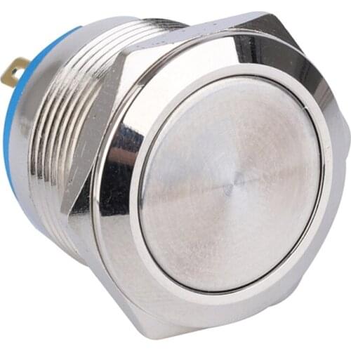 16/19/22MM Water[proof 1NO Flat High Shape Round Head Momentary Reset Metal Push Button Switch