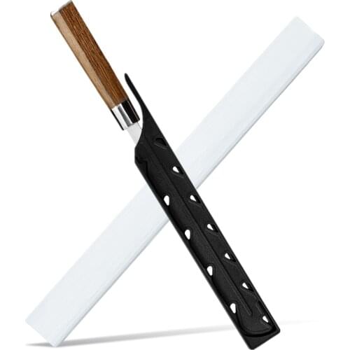 XYj 9'' Stainless Steel Sashimi Sushi Knife Fishing Slicing Filleting Knife Watermelon Melon Fruit Vegetable Tools Knife Sheath