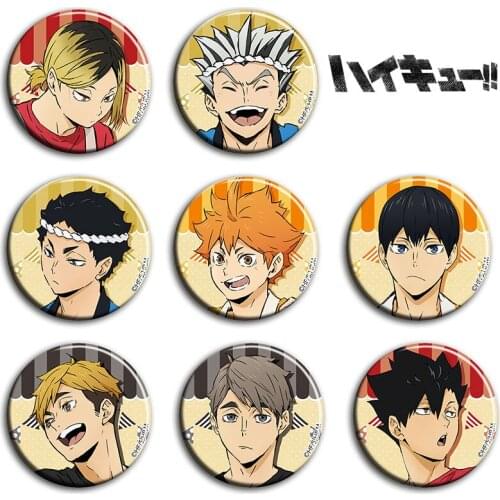 Japan Anime Haikyuu!! Hinata Shouyou Kageyama Tobio Azumane Asahi Cosplay Badges Cartoon Garniture For Bags DADGE Brooch Pin Toy