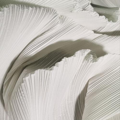 Stiff Ruffled Lace Fabric Pleated Frill Lace fabric Fold Fabric For Houte Couture, Fashion Show, photography, 1 Yard