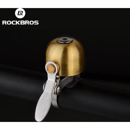 ROCKBROS Bicycle Vintage Brass Bell Ring Clear Sound Quality MTB Road Bike Retro Bell Cycling Children Horn Kid Bike Accessories
