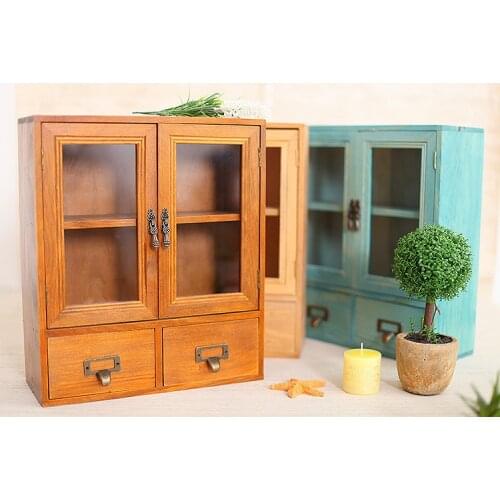 1PC Wooden Multi-functional Desktop Jewellery Storage Box Creative Solid Wood Drawer Cosmetic Storage Container NM 001