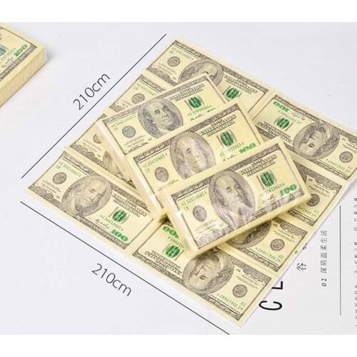 10 Pcs/Set Creative 100 Dollars Money Napkins Paper For Dinner Restaurant Toilet Bath Paper Party Decoration Supplies