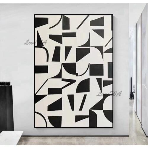 100%Handpainted Geometric Abstract Painting New Arrival Oil Painting New Arrival Hand-painted Wall Art Wall Art For Room Unframe