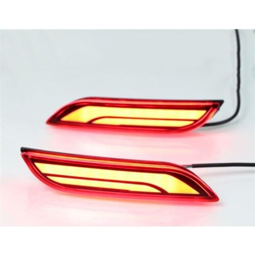 2pcs For Toyota Camry 2018 2019 Multi-functions Car Tail Light LED Rear Fog Lamp Bumper Light Auto Bulb Brake Light
