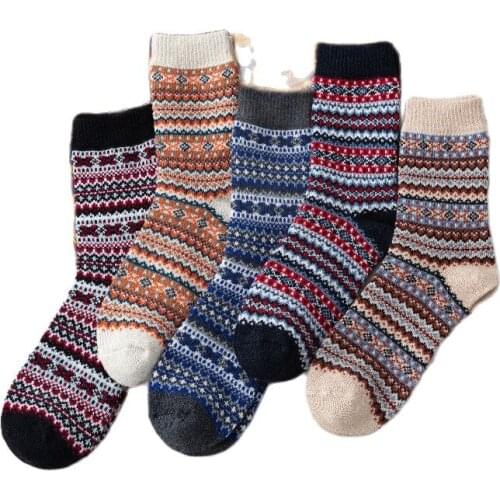 210N 10prs/lot New Winter Accessories Thick Warm Ladies Wool Thick Wave Stripe Women Socks