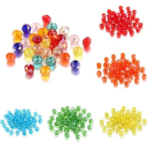 3/4/6mm Exquisite Multicolor Rondelle Austria faceted Crystal Glass Beads Loose Spacer Round Beads for Jewelry&Clothes Making