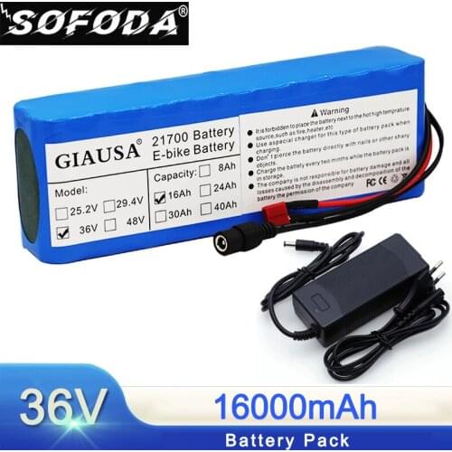 36v battery pack 16AH 21700 pack for Scooter powerful Electric bicycle 21700 36v lithium battery Built-in 15ABMS with 2a charger
