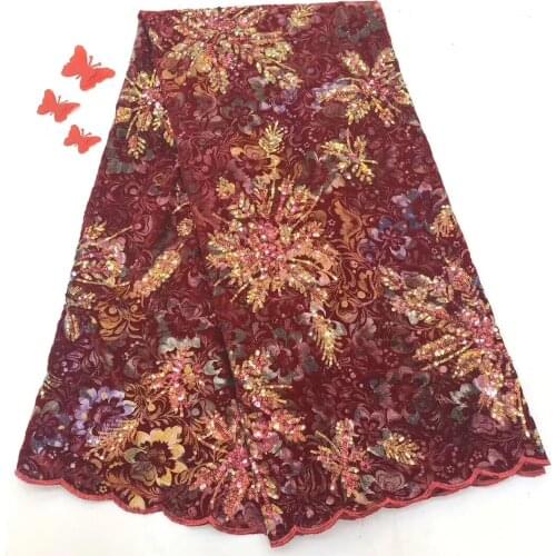 African Lace Fabric 2021 High Quality Lace French Sequin Mesh Lace Fabric Bride Nigeria Mesh Lace Fabric D36281