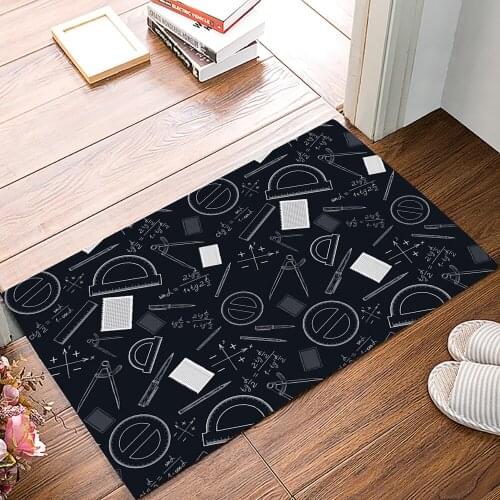 Arithmetic Ruler Compass Family Doormat Kitchen Living Room Floor Rug Bathroom Non-slip Foot Mat Entrance Hall Welcome Carpet