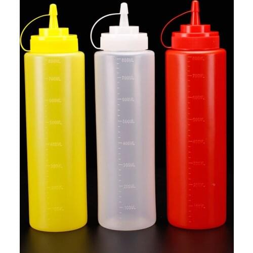 Squeeze Sauce Bottle Plastic Salad Dressing Squeeze Bottle Pointed Oil Can Bottles Kitchen Supplies Jam Ketchup Seasoning Bottle