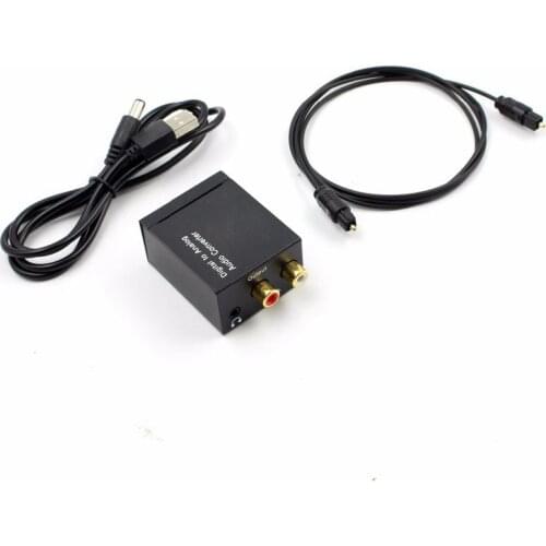 Digital to Analog Audio Converter Amplifier Decoder Optical Fiber Coaxial Signal to Analog Stereo Audio Adapter 3.5MM Jack 2*RCA