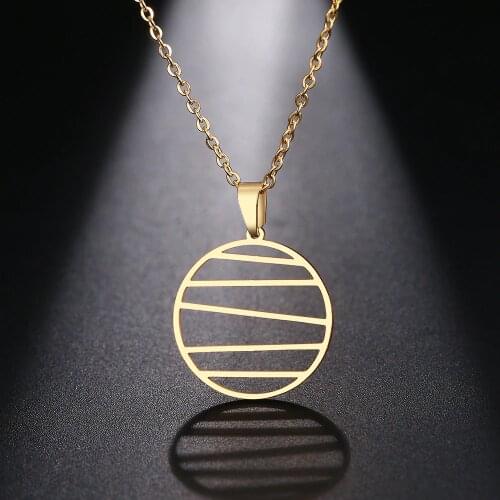 DOTIFI Stainless Steel Necklace For Women Man Irregular Geometric Lines Pendant Necklace Engagement Jewelry