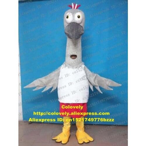Egret Crane Ostrich Bird Mascot Costume Adult Cartoon Character Outfit Suit Professional Stage Magic Put On Nice zz7457