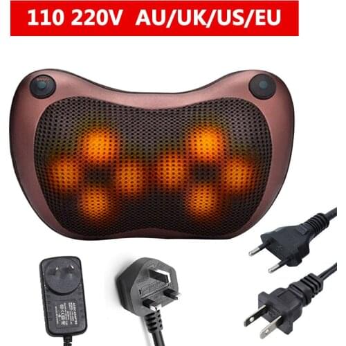 Electric Infrared Therapy Massage Pillow Auto Car Home Neck Cervical Shoulder Back Pain Relief Relaxation Massager Pillow