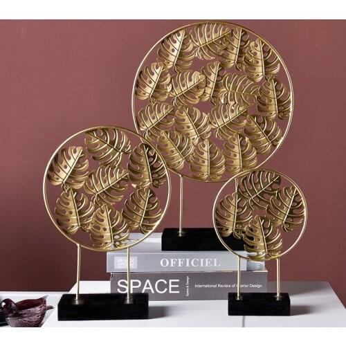 European home leaf statue resin crafts neoclassical living room TV cabinet porch leaf decoration