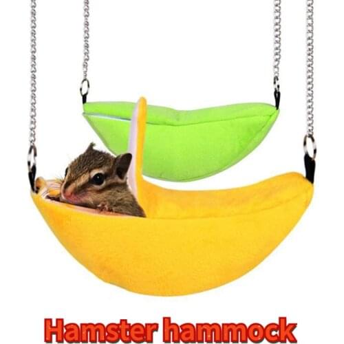 Hamster Hammock Moon Boat Banana Cotton Nest Swing Bed Hamster Supplies Banana Nest Green Yellow Hamster House