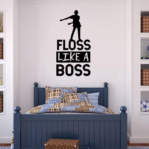 Gamer Vinyl Wall Decal Floss Like A Boss Wall Quote Sticker Home Decoration On The Gaming Wall Boys Kids Room Mural C403