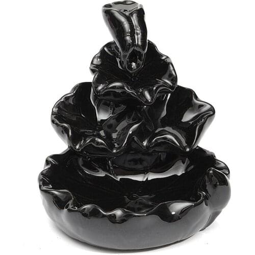Waterfall Incense Burner Ceramic Incense Holder Handmade Ceramic Backflow Incense Burner Decor With 10 Backflow Incense Cones