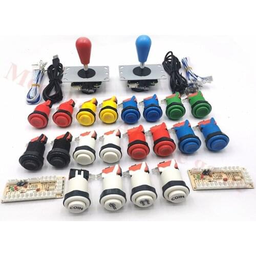 2 player kit arcade zero delay arcade usb encoder to PC Rasberry Pi with happ style push button&game joystick for arcade cabinet