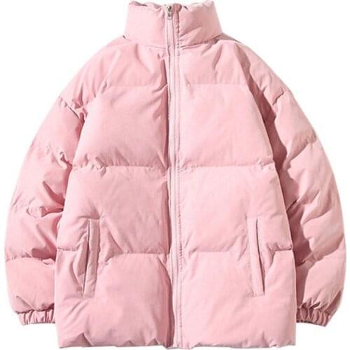 Unisex Jacket Long Sleeve Padded Elastic Cuff Unisex Solid Color Winter Coat Winter Coat for Daily Wear