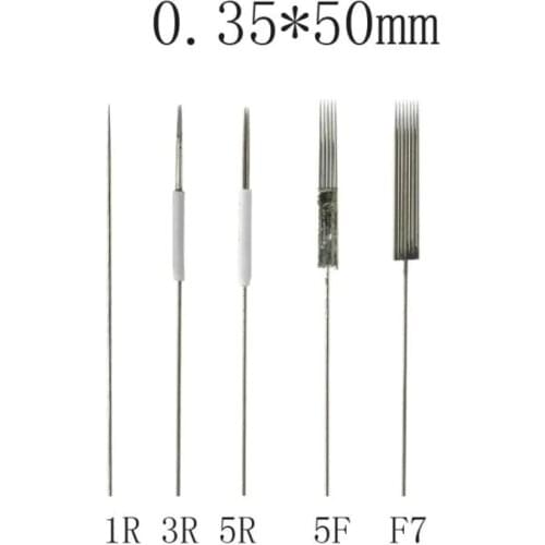 Microblading Tattoo 1R/3R/5R/5F/7F (Needles +Tips Each 50pcs ) Permanent Makeup Machine Needles Caps For Eyebrow Lips