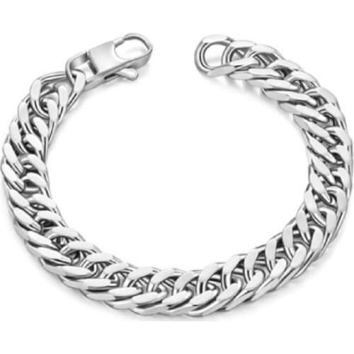 Titanium steel mens personality fashion square buckle bracelet