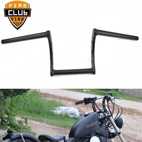 Chrome/Black Motorcycle Handlebar Drag bar 1" 25mm Z Bars For Harley Sportster Chopper Bobber Softail Dyna