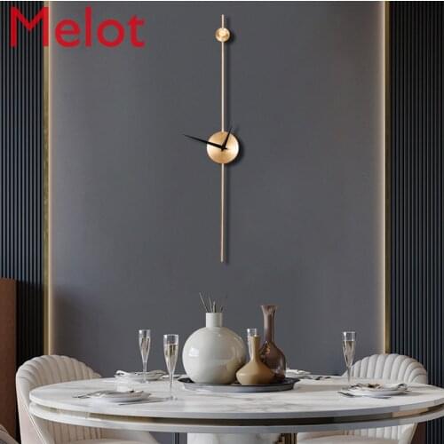 Nordic Pure Copper Wall Clock Model Room Exhibition Hall Office Living Room Entrance Minimalist Affordable Luxury Wall Hanging