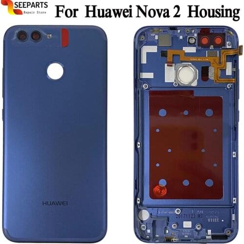 New For Huawei Nova 2 Back Battery Cover Door Rear Glass Housing Case 65" For Huawei Nova 2 Battery Cover Nova2 Housing
