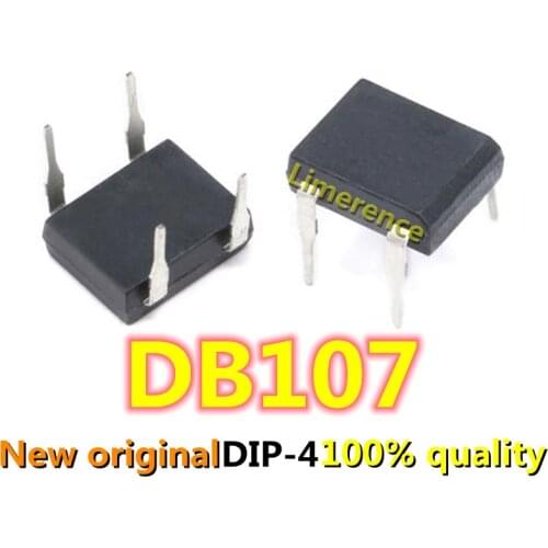 20PCS/LOT DB107 db107 dip4 dip 1A 1000V Single Phases Diode Rectifier Bridge