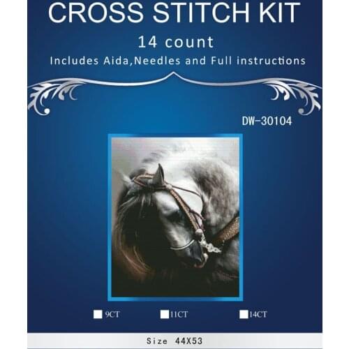 Oneroom Embroidery Counted Cross Stitch Kits Needlework - Crafts 14 ct DMC color DIY Arts Handmade Decor - Andalusian Horse