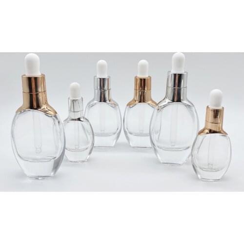 50pcs 15ml 30ml 50ml Dropper Clear Glass Aromatherapy Liquid for Essential Massage Oil Pipette Refillable Bottles