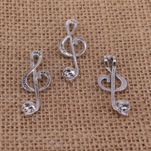 6pcs 40x14mm Antique Silver Color Musical Note Charms for Jewelry Making Findings Pendants DIY Necklace Handmade Craft 3567