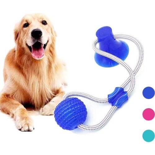 Dog Toys Interactive Suction Cup Push TPR Ball Toys Pet Puppy Molar Bite Toy Elastic Ropes Dog Tooth Cleaning Chewing Supplies