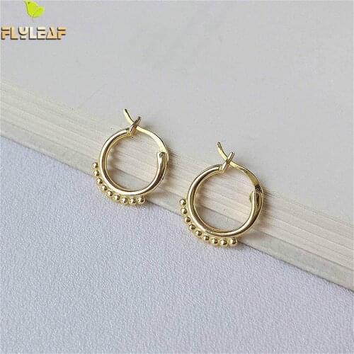Real 100% 925 Sterling Silver Circle Hoop Earrings For Women Simple High Quality 18k Gold Earings Fashion Jewelry Flyleaf